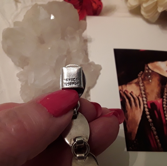 VTG. 925 SOLID STERLING MULTI-GEMSTONE BRACELET 8" - Picture 5 of 8